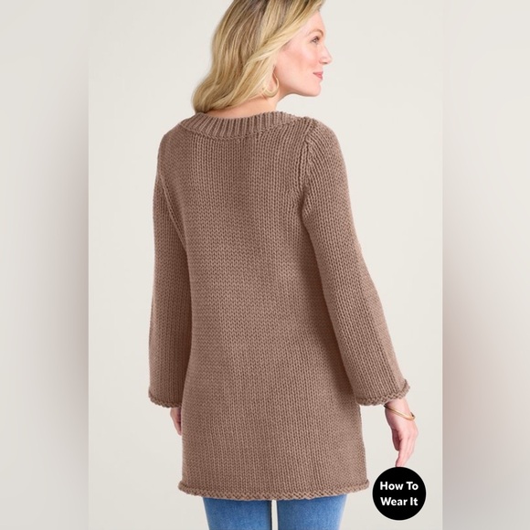 Soft Surroundings Taupe Seafarer Sweater Tunic | Size XL - Picture 4 of 13